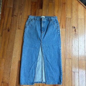 Abercrombie & Fitch Midi Blue Denin Skirt